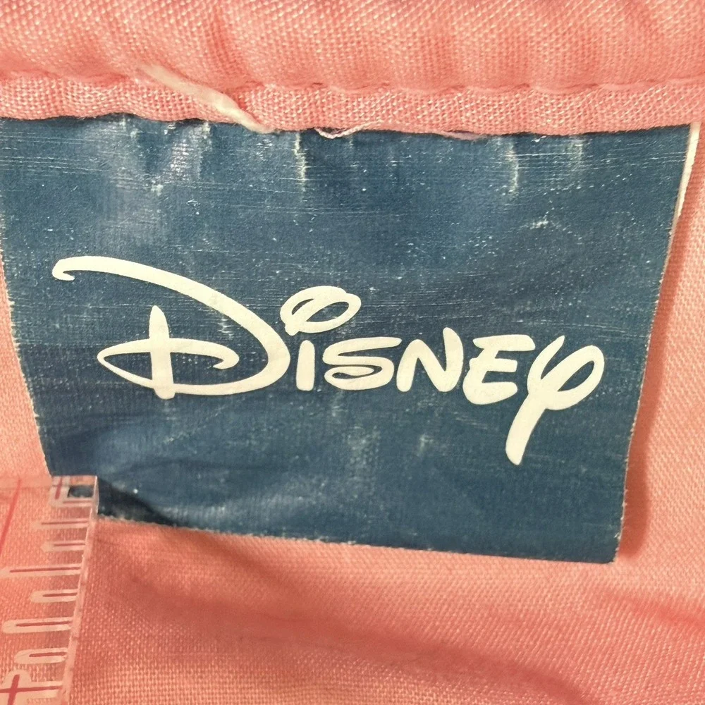 Disney Tinker Bell Drawstring Backpack Kids White Pink Embroidered Canvas